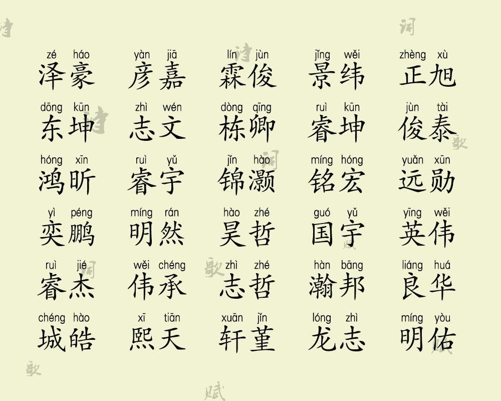 1.五行缺金，适合取名：