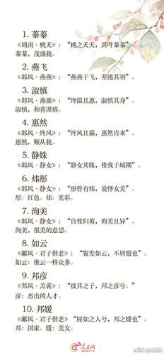 诗经起名男孩