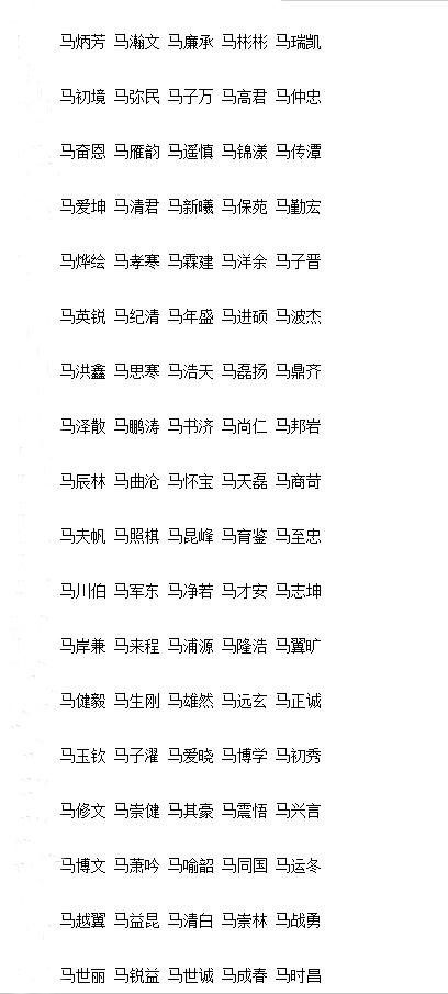 孙姓男孩名字大全属马