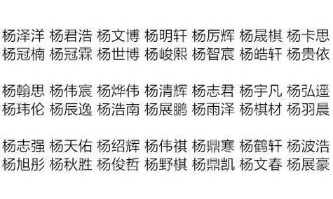 杨姓宝宝起名大全