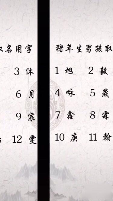 猪年男孩名字