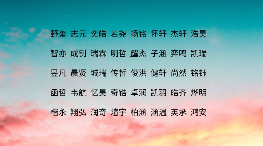 和涵字搭配的男孩名字