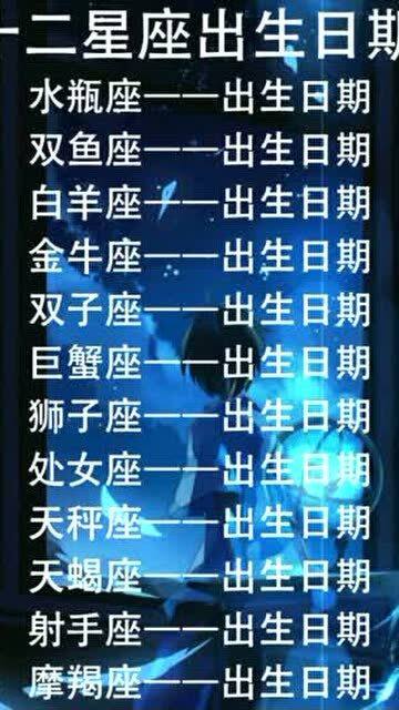 12星座年月日