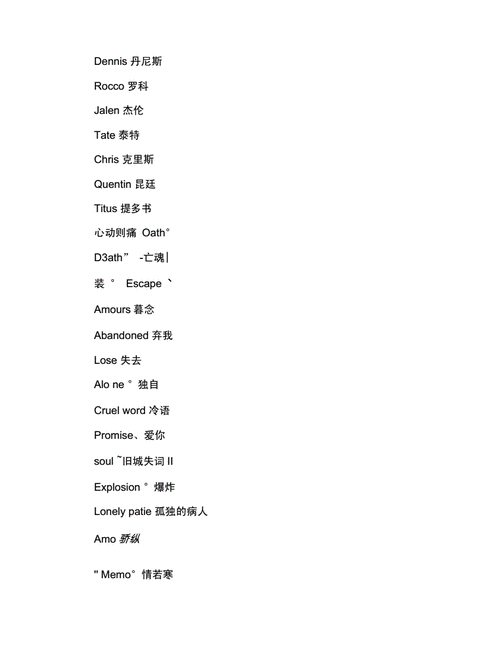 英文网名字男生高端大气